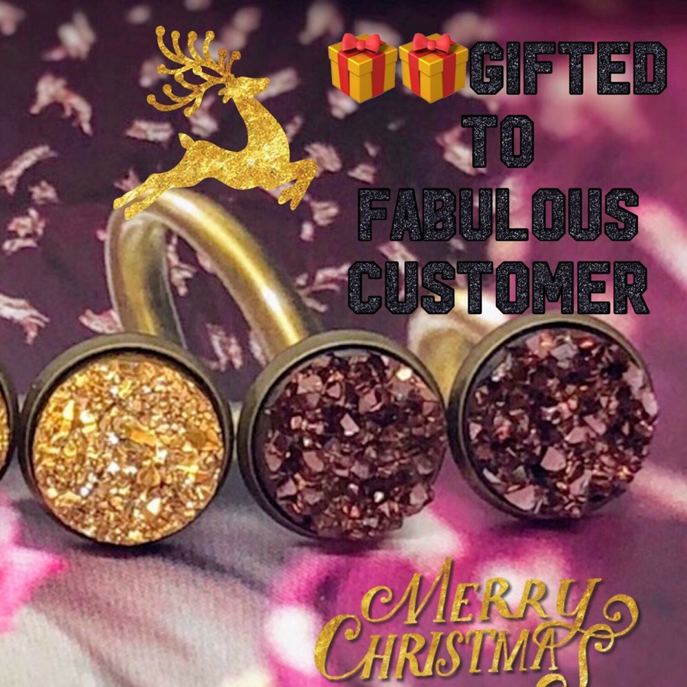 GIFTED WITH PURCHASE. HAND Made druzy earrings - Picture 1 of 6